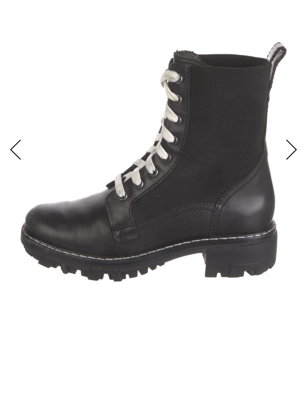 Black Lace-Up Combat Boot for Women